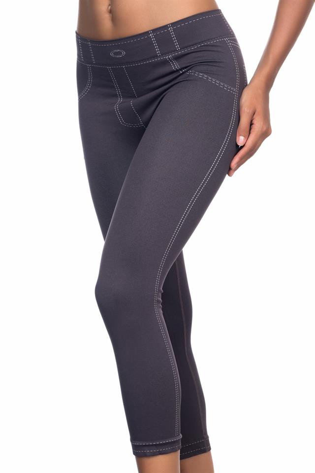 Anthrazitfarbene 3801 Weiche Denim-Leggings