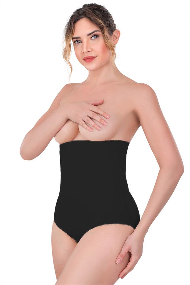 Black 2080 High Waist Snap Slip Corset