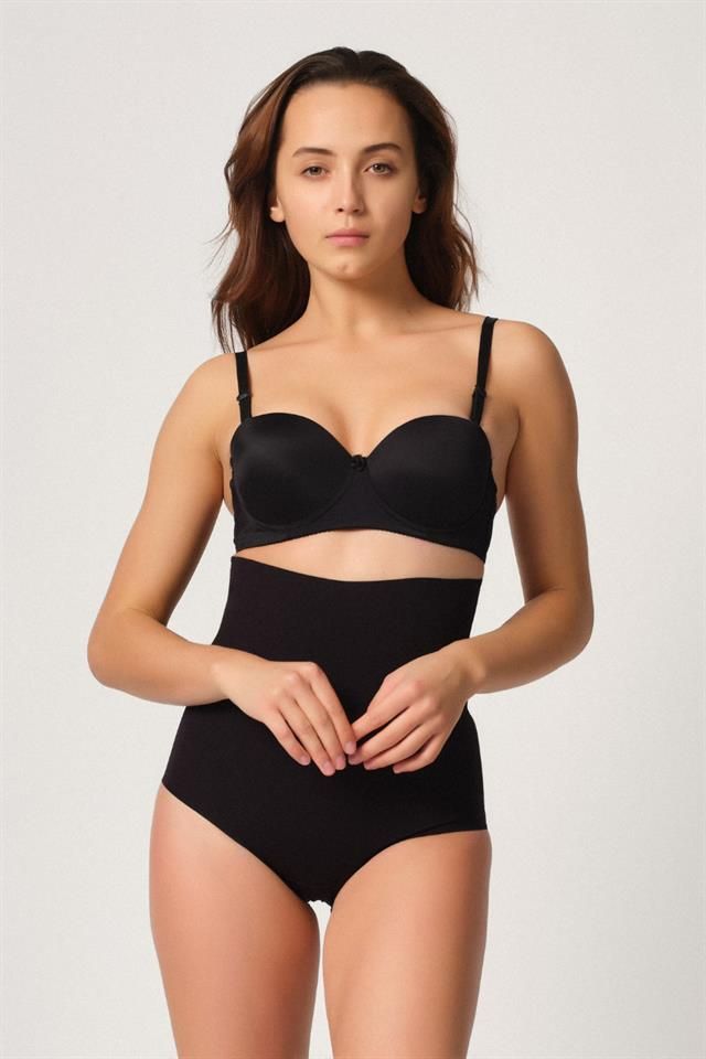 Black 2708 Laser High Waist Cut Slip Corset
