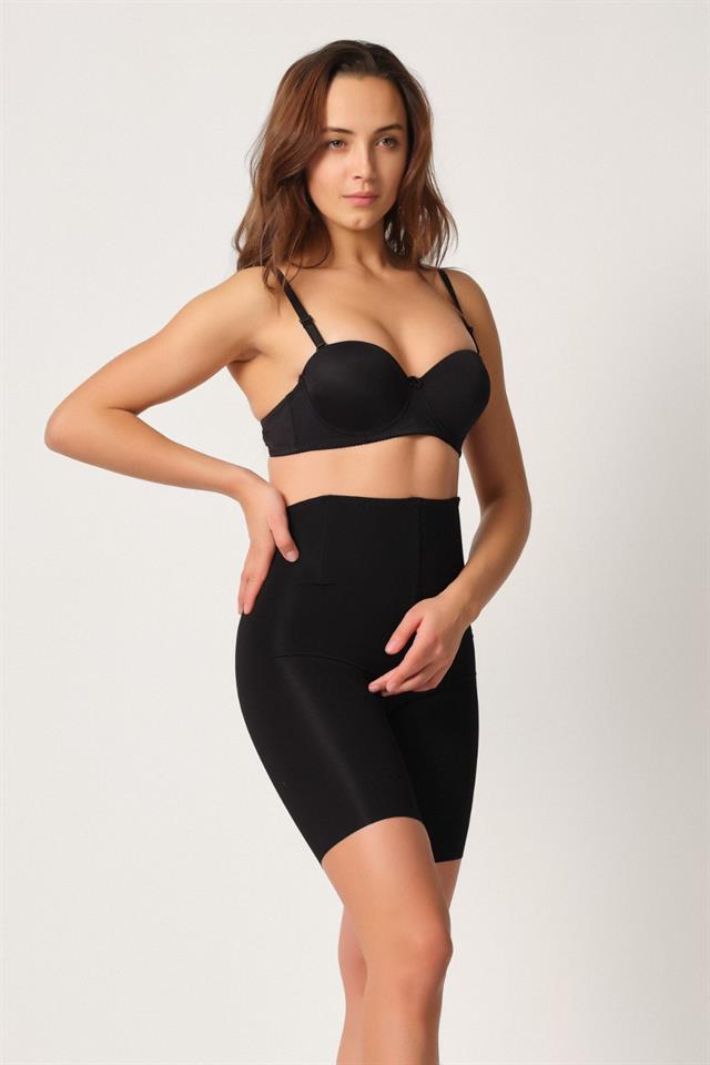 Black 2927 Waist Drawstring Laser Corset