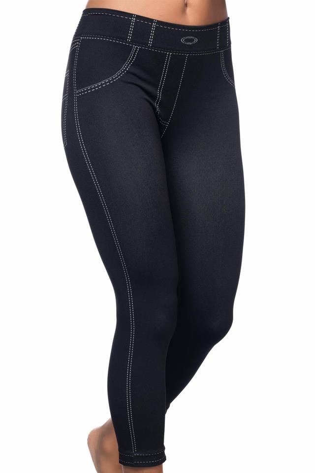 Schwarze 3801 Weiche Denim-Leggings