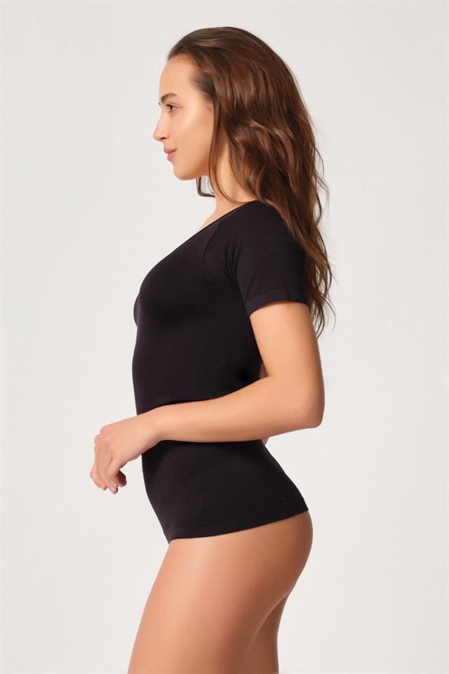 Black 5004 Soft Half Sleeve Tank Top