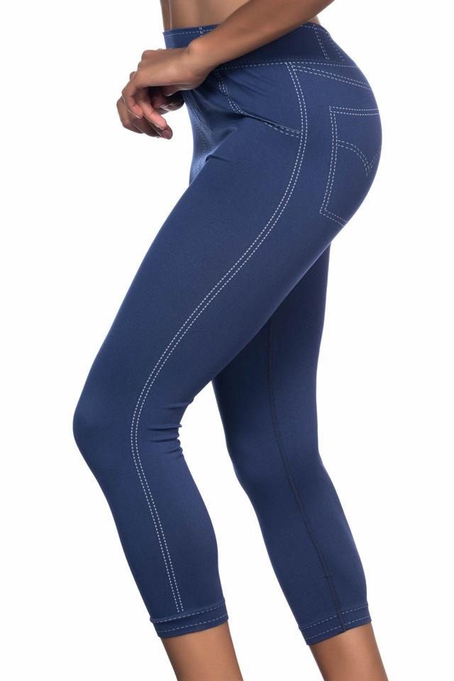 Blaue 3801 Weiche Denim-Leggings
