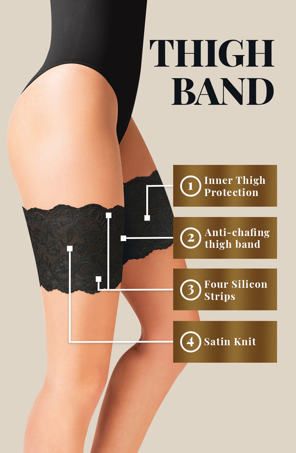 Gabriella Lace Thigh Band 509 Black Gabriella Lace Thigh Band 509 Black