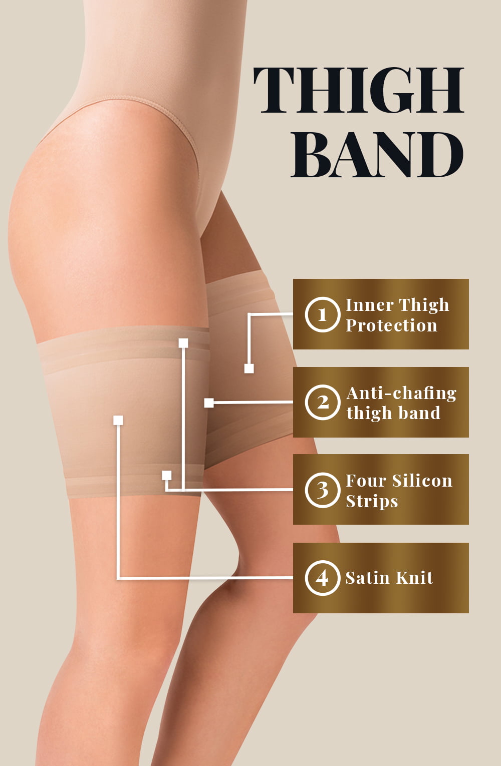 Gabriella Satin Thigh Band 510 Beige Gabriella Satin Thigh Band 510 Beige