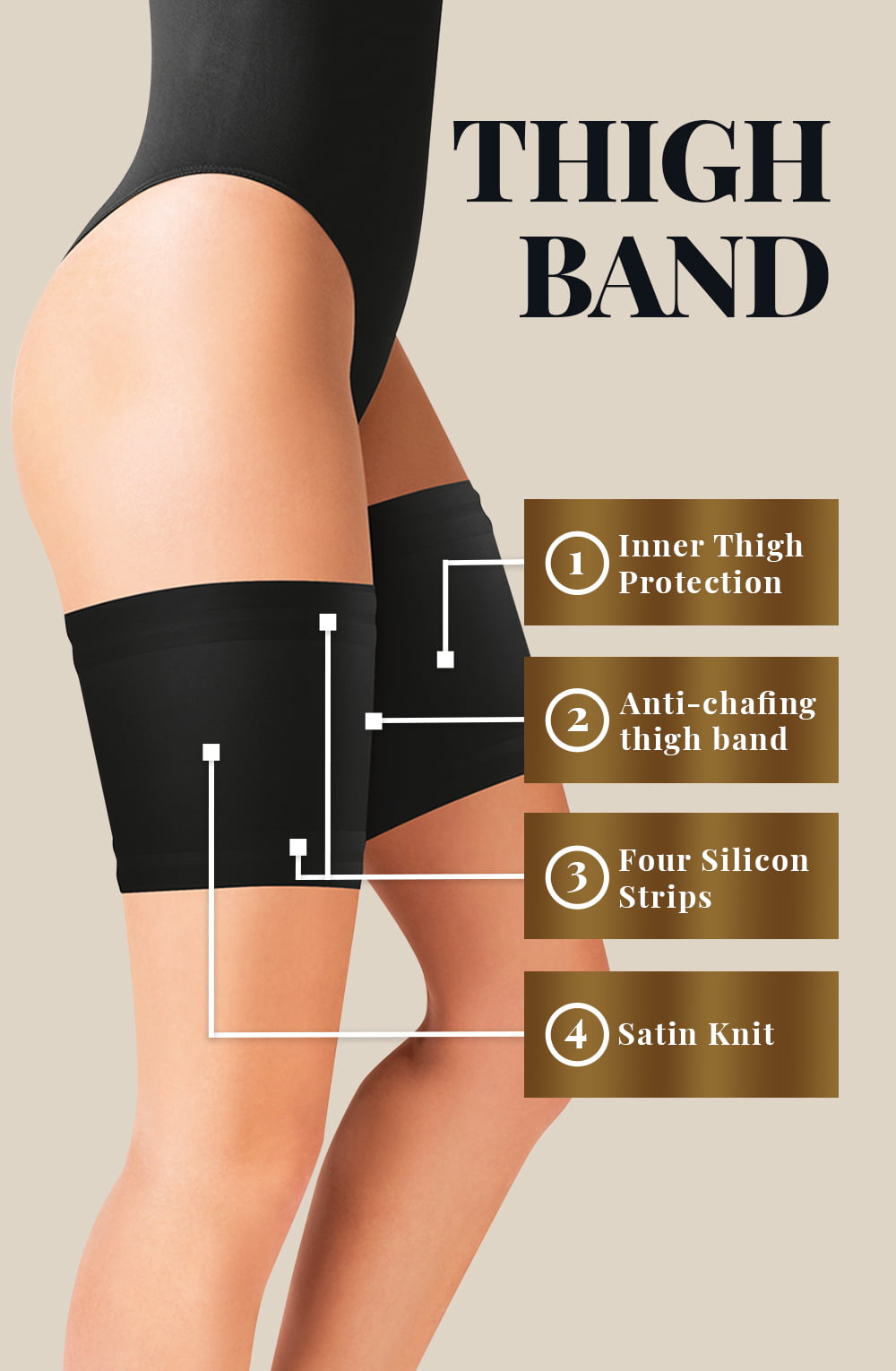 Gabriella Satin Thigh Band 510 Black Gabriella Satin Thigh Band 510 Black