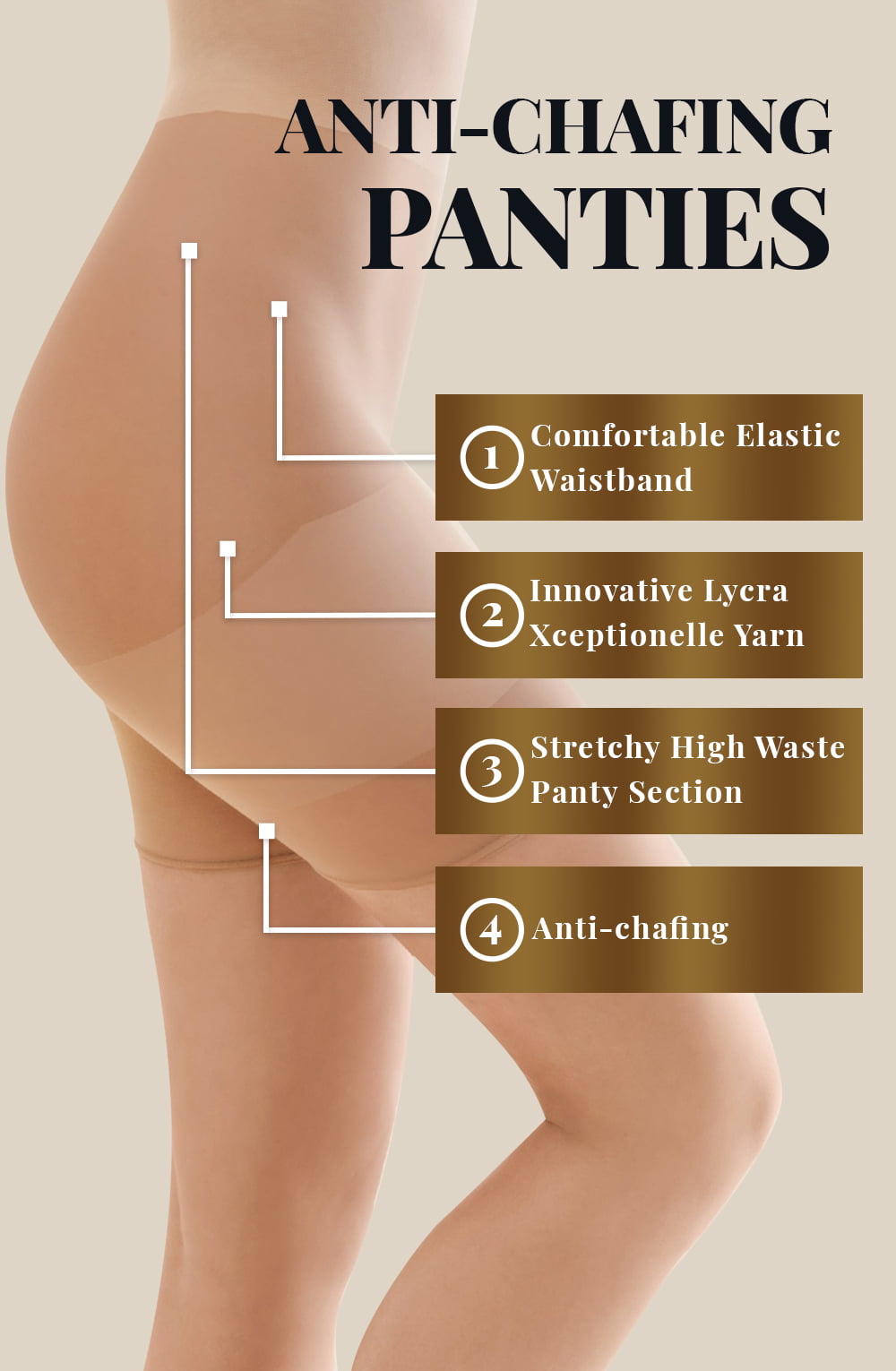 Gabriella Xenia 989 Thigh Band Panties Beige Gabriella Xenia 989 Thigh Band Panties Beige