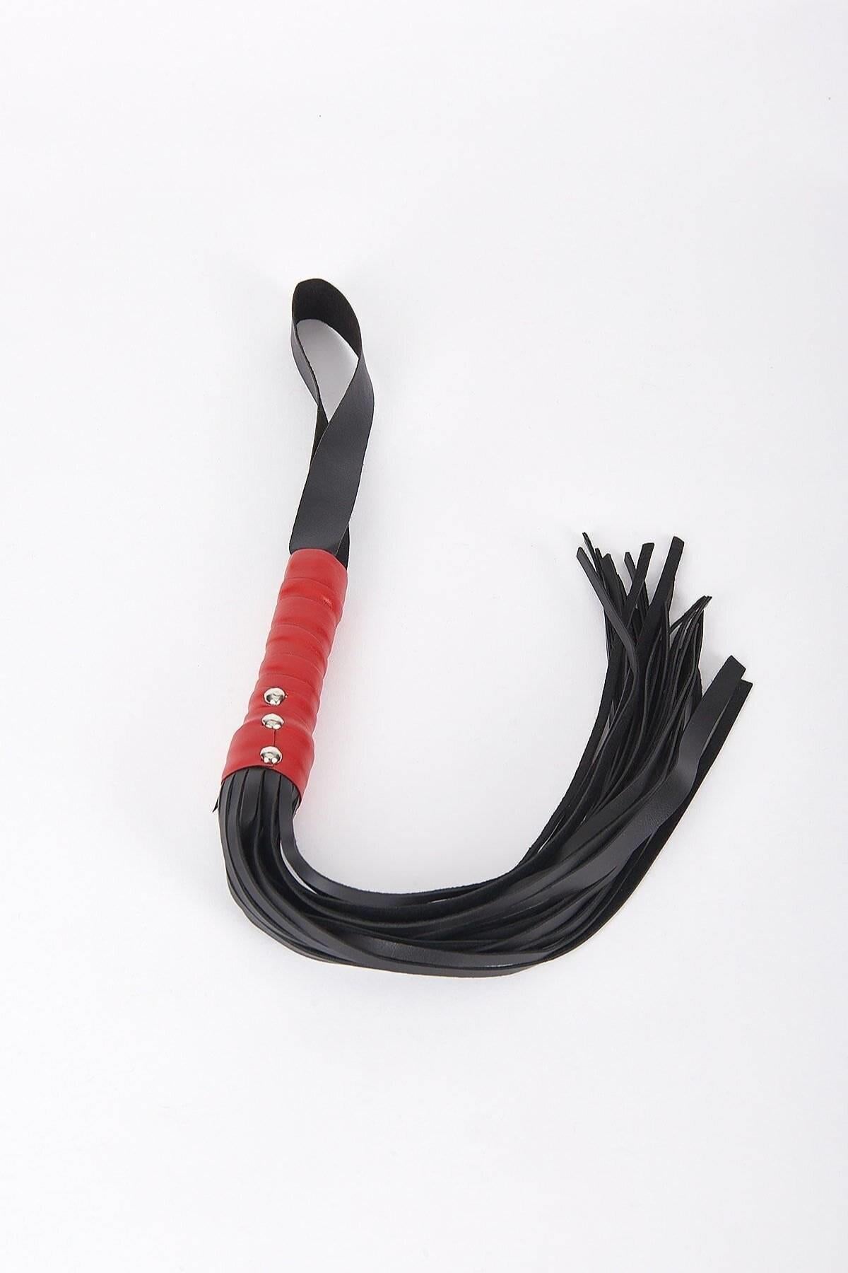 Leather Women Black Red Whip 700215 Sk