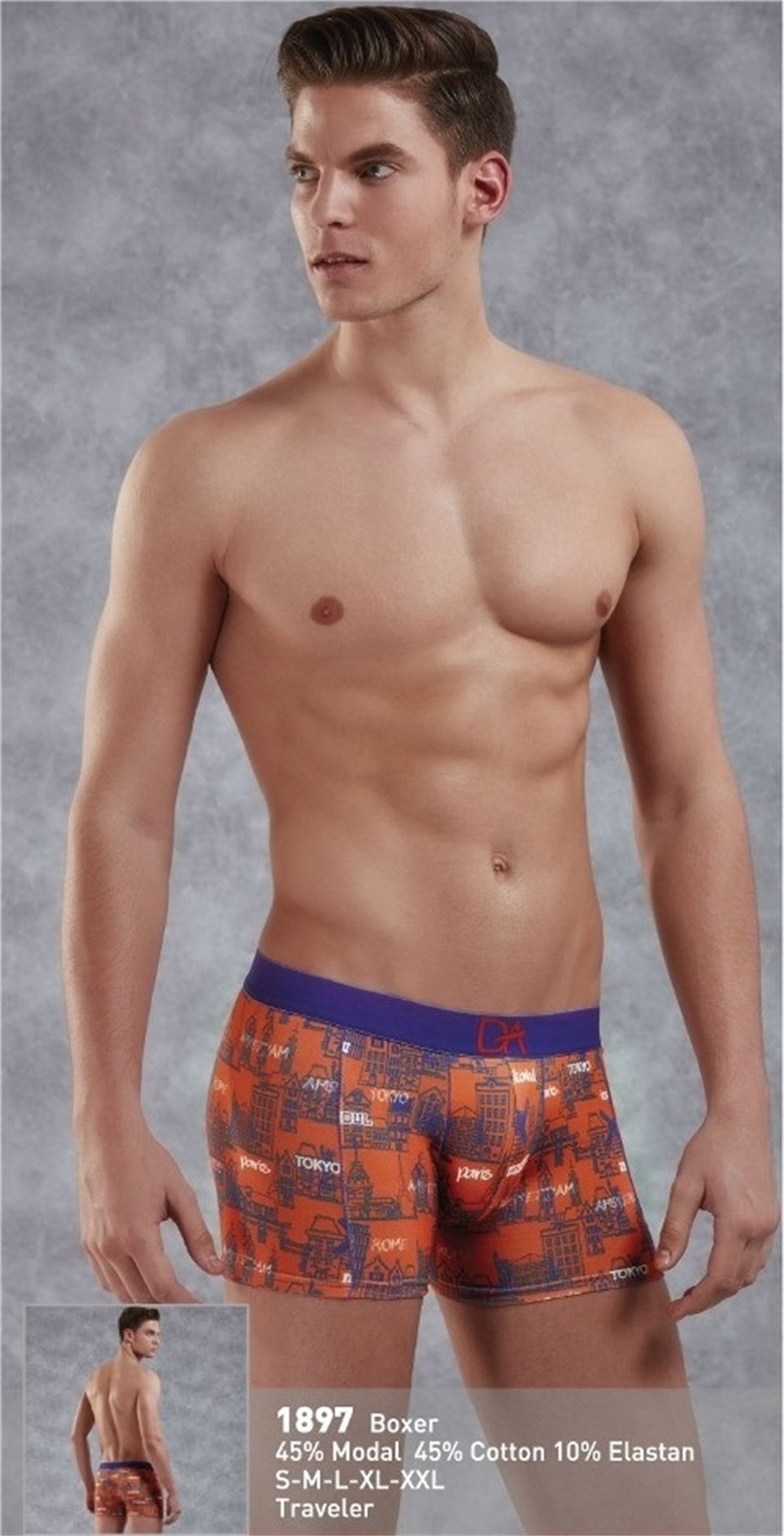 Old City Patterned Men's Boxer 1897