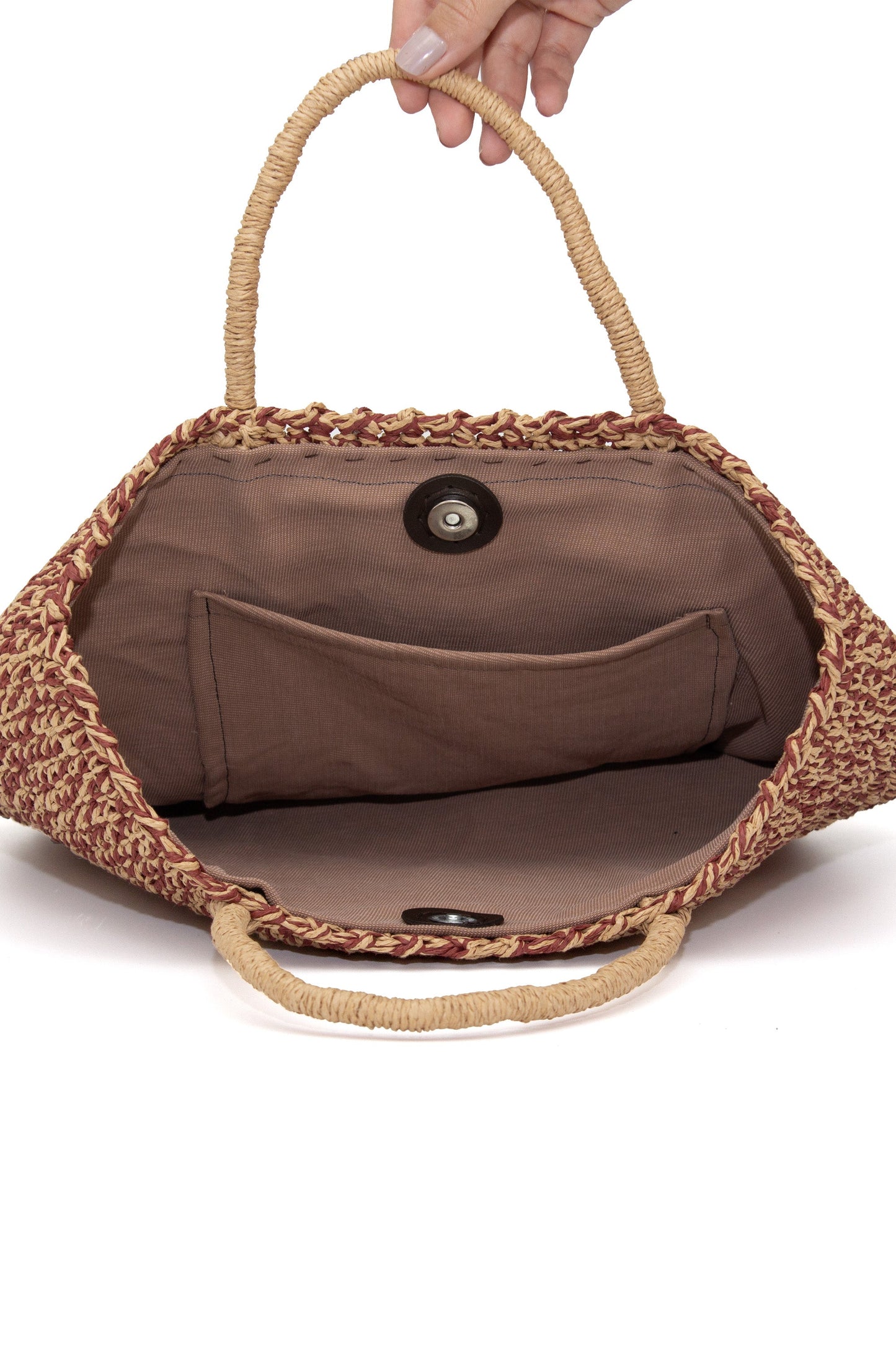 Paper Yarn Bag Beach Bag Handmade leather handle bag