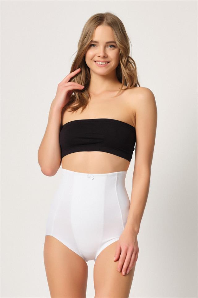White 2920 High Waist Abdominal Backed Slip Laser Corset