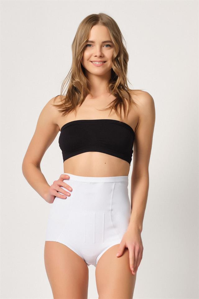 White 2931 Belly Balen Backed Slip Laser Corset