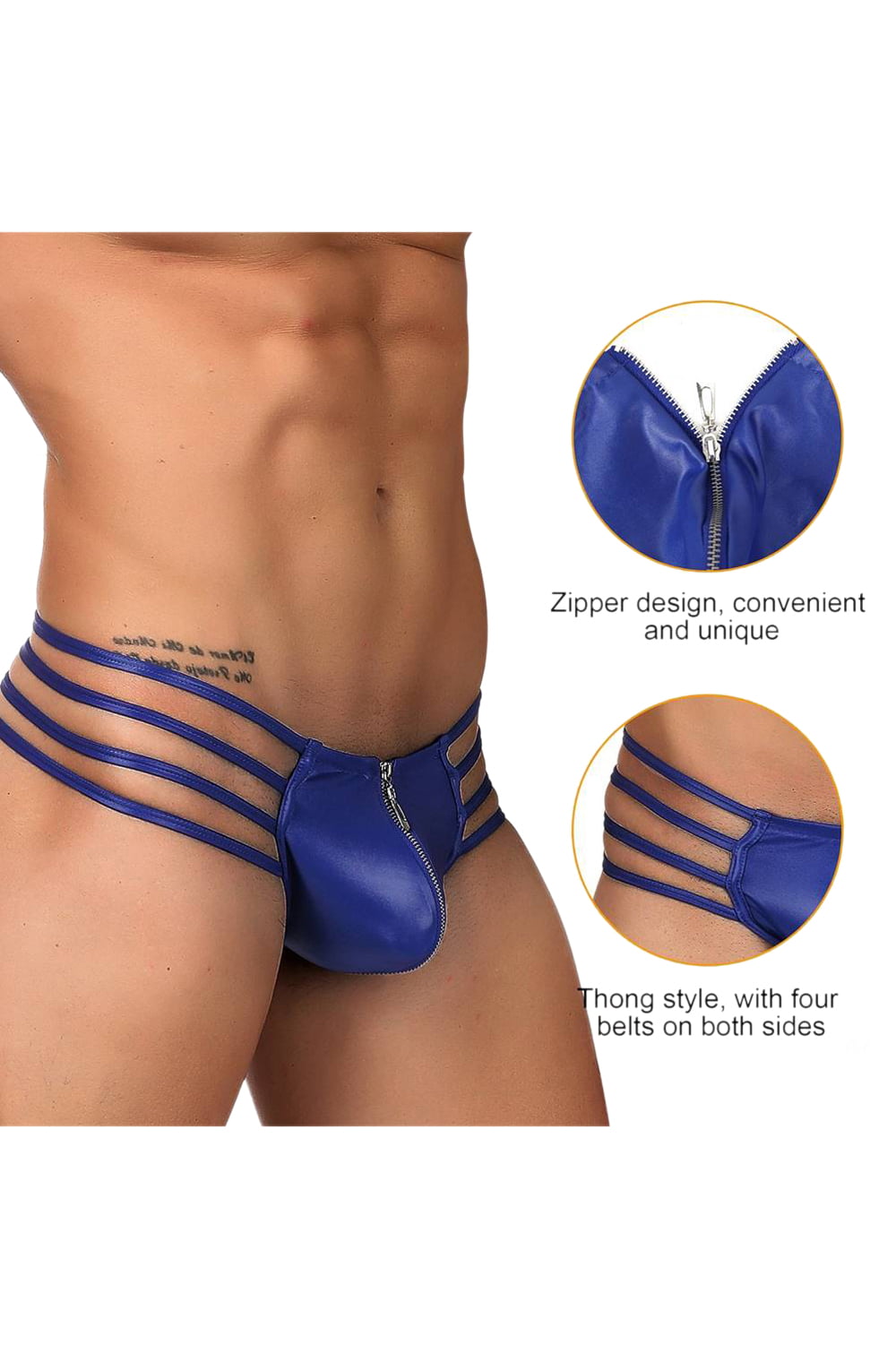 YesX YX972 Men's Thong Blue YesX YX972 Men's Thong Blue