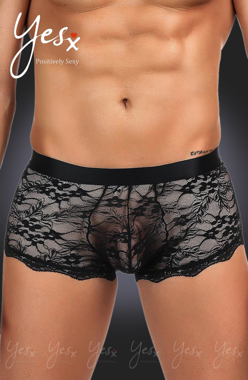 YesX YX975 Men's Boxer Brief Black YesX YX975 Men's Boxer Brief Black
