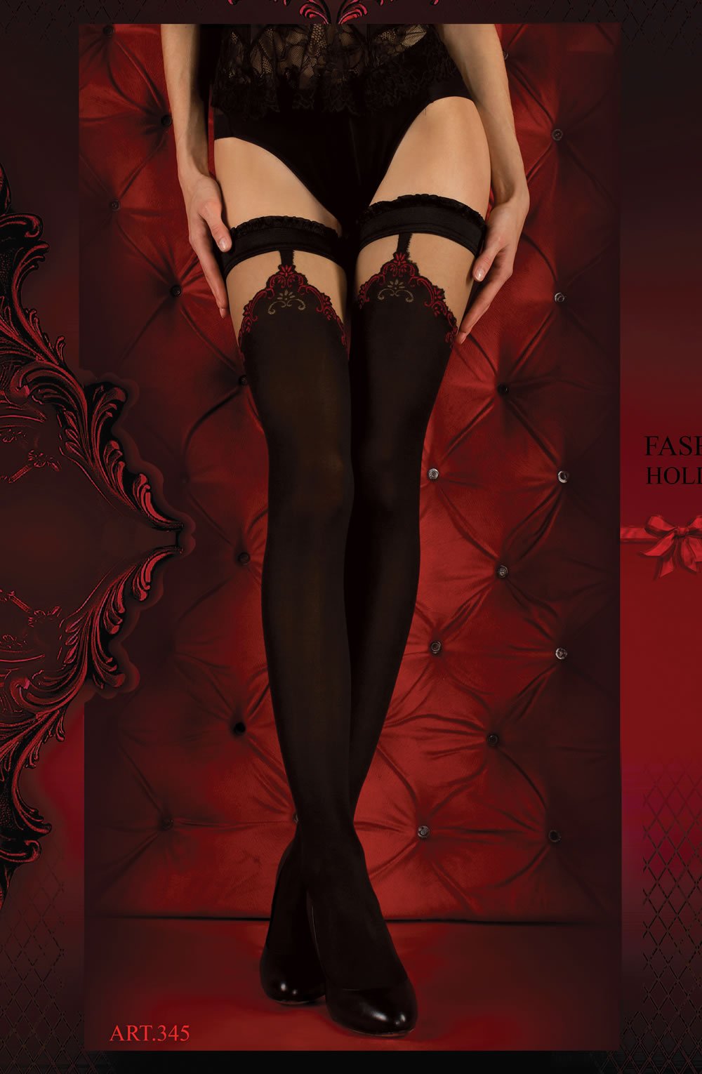 Ballerina 345 Hold Ups Nero (Black) / Red Ballerina 345 Hold Ups Nero (Black) / Red