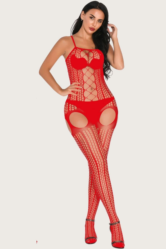 Fancy Body Stockings Red Size Lyra With Sl2000