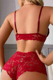 Lace Stylish Bra Panties Suit Underwear Red