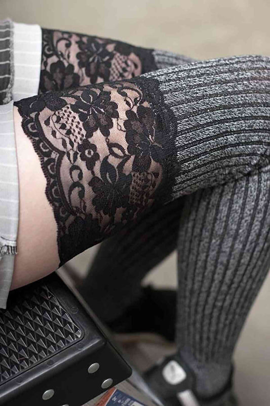 Perfumed Lace Knit Over-The-Knee Garter Socks Leggings Stockings Women Sexy Lingerie