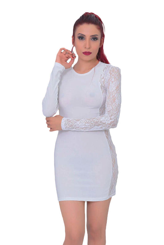Women's Lace Detailed Super Mini Dress