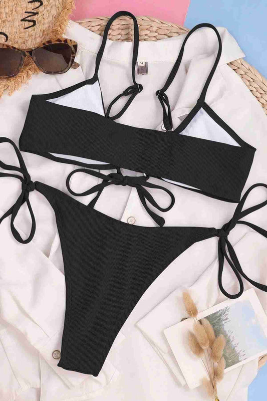 Stylish Bikini Suit with Tie Up Black