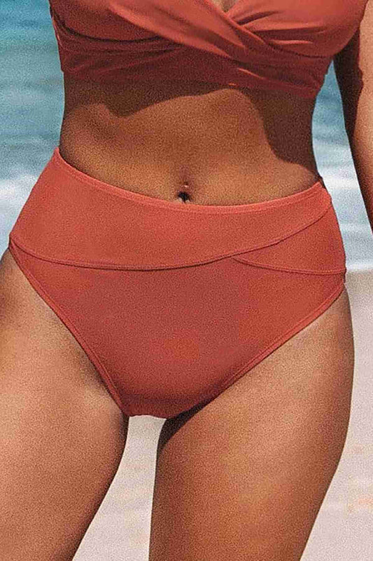High Waist Bikini Bottom Red