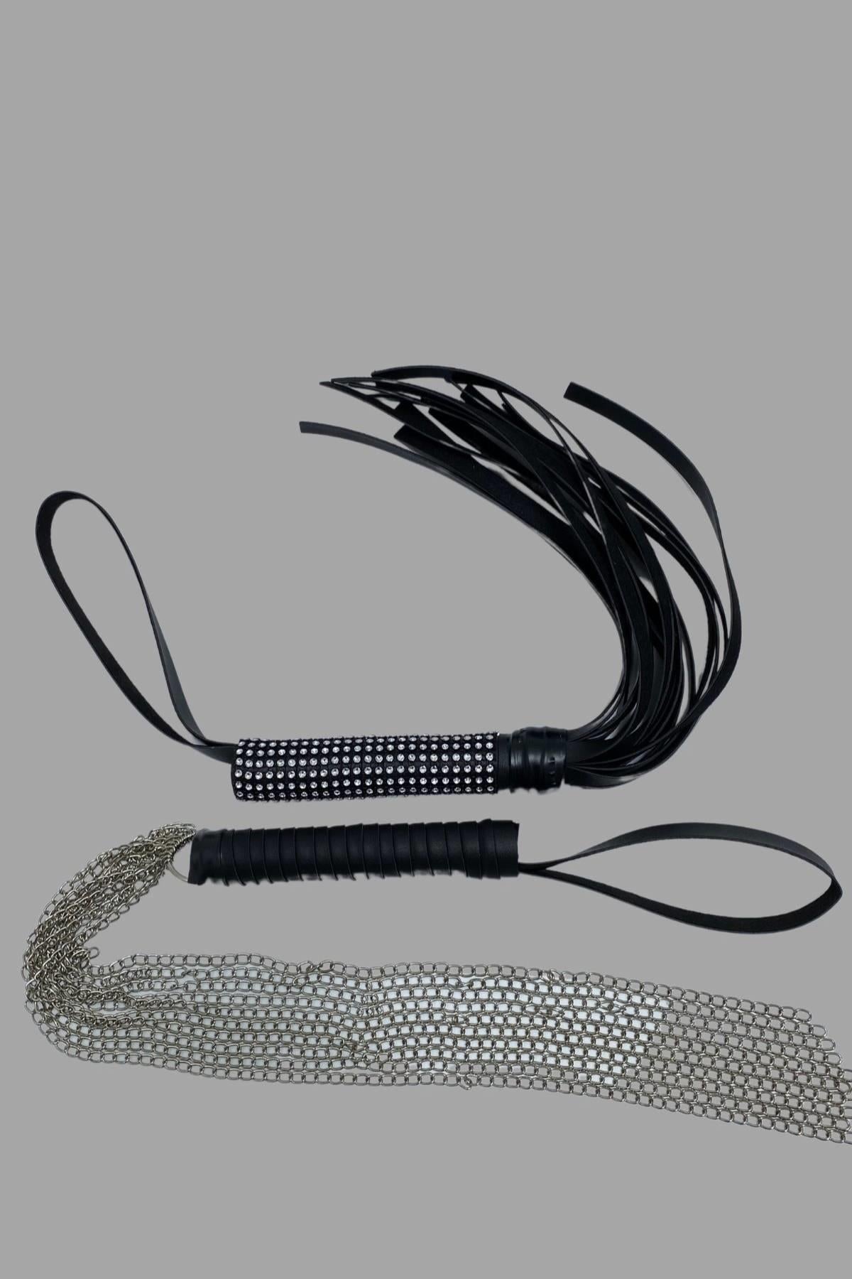 2 Li Peitschenset mit Stein 700955