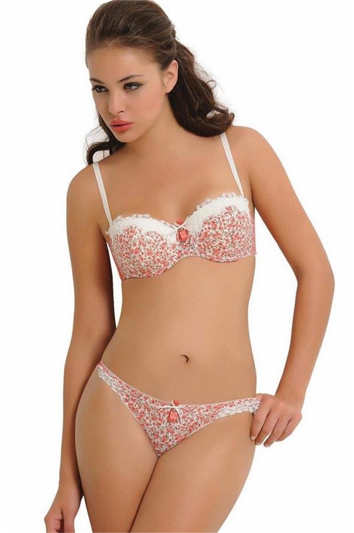 4309 Push-Up-BH-Set ohne Träger mit Blumenmuster