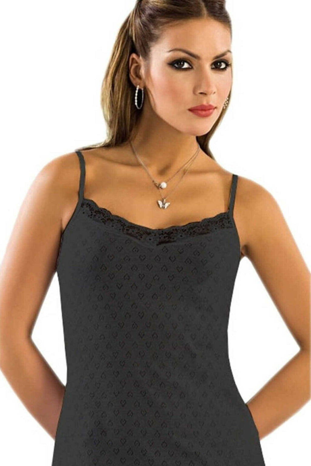 Anit Jacquard Lace Tank Top 2173
