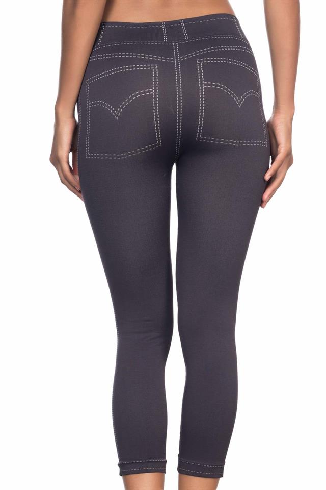Anthrazitfarbene 3801 Weiche Denim-Leggings