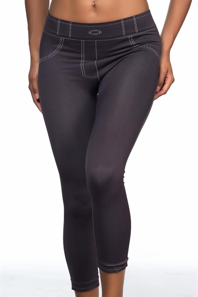 Anthrazitfarbene 3801 Weiche Denim-Leggings