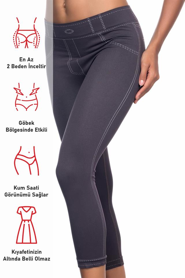 Anthrazitfarbene 3801 Weiche Denim-Leggings