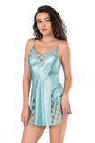 Aqua Satin Nightgown