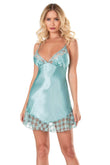 Aqua Satin Nightgown