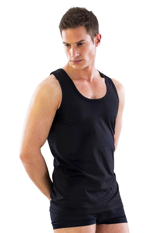Schwarzes 12210 RU Neck Strap Herren Tank Top Bunt