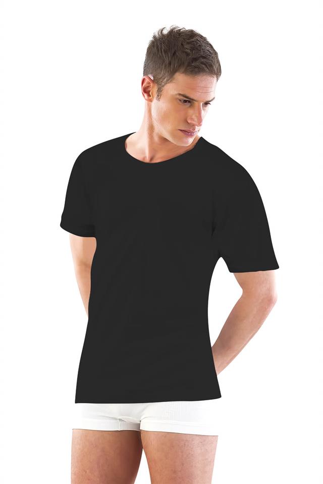 Schwarzes 12350 R Tanktop für Herren mit halben Ärmeln