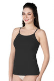 Black  1410 Modal Cotton Slim Strap Tank Top