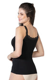 Black  1411 Modal Cotton Lace Tank Top