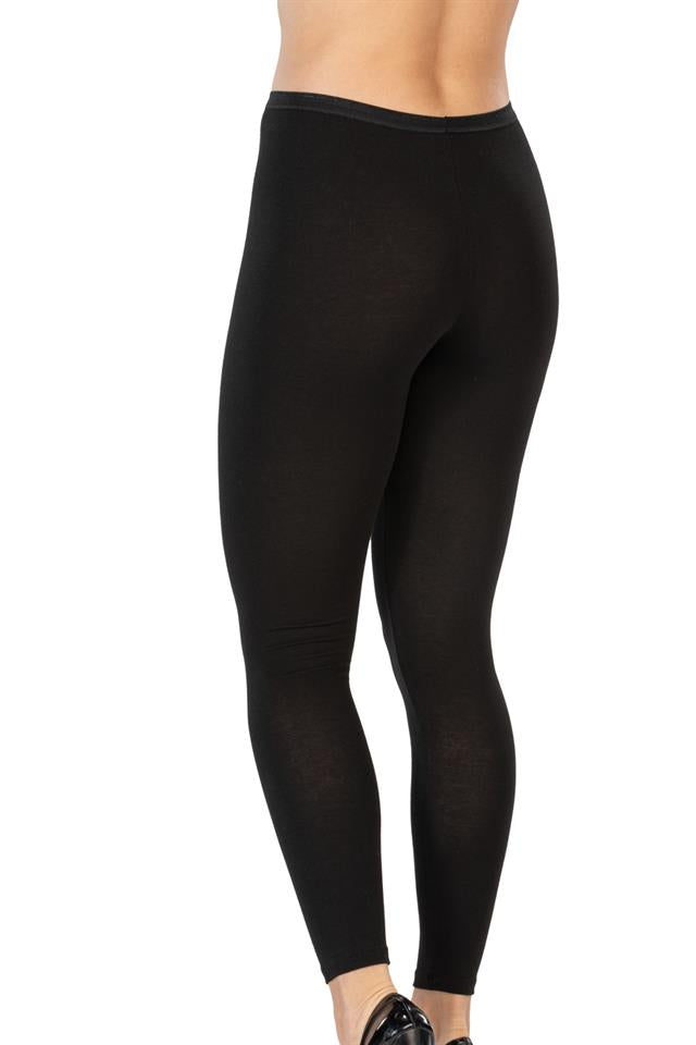 Schwarze lange Leggings aus Modal-Baumwolle 1432
