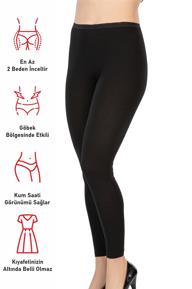 Schwarze lange Leggings aus Modal-Baumwolle 1432