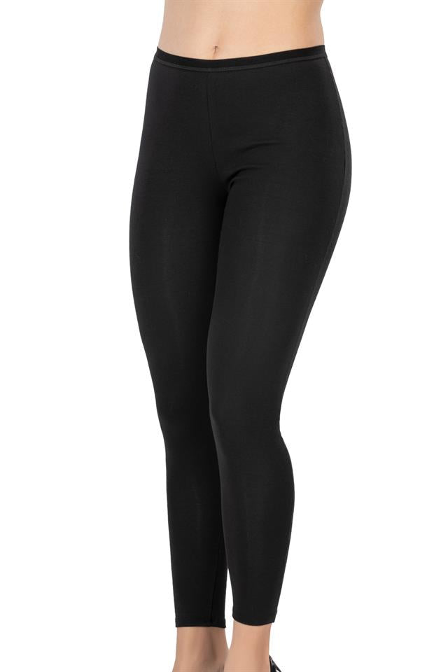 Schwarze Thermo-Leggings 1434 aus Modal- und Baumwollmischung