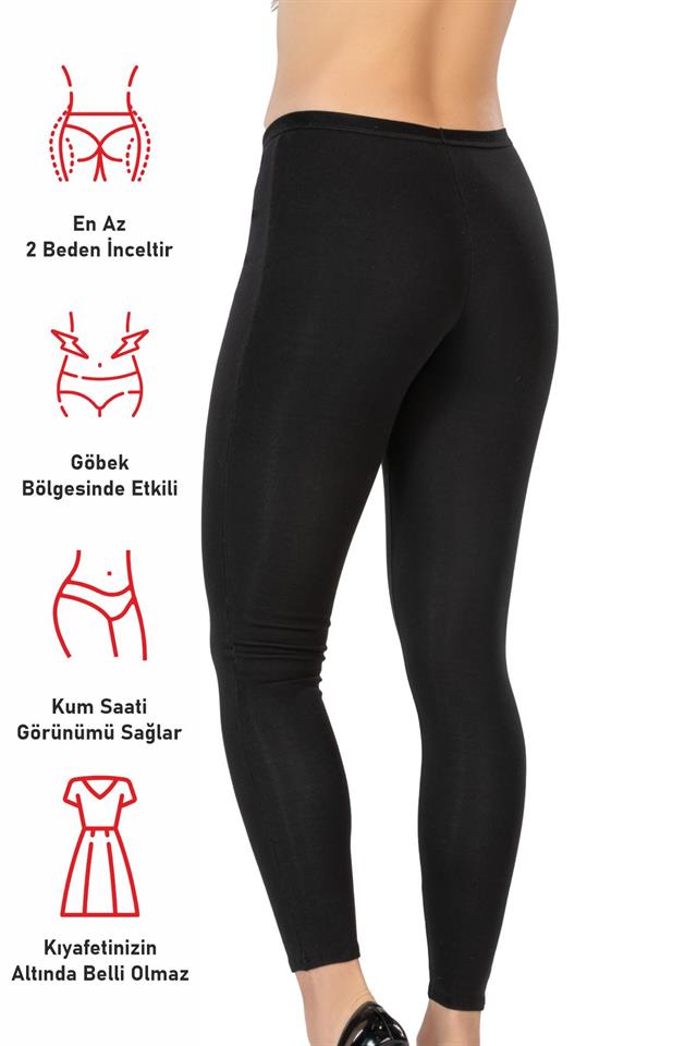 Schwarze Thermo-Leggings 1434 aus Modal- und Baumwollmischung