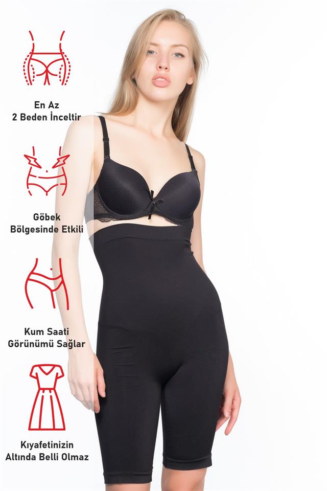 Schwarzes 2006 Korsett mit hoher Taille und langem Bein