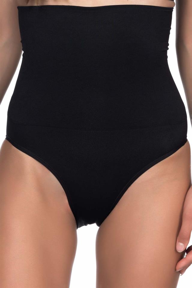 Black  2009 High Waist Double Slip Corset