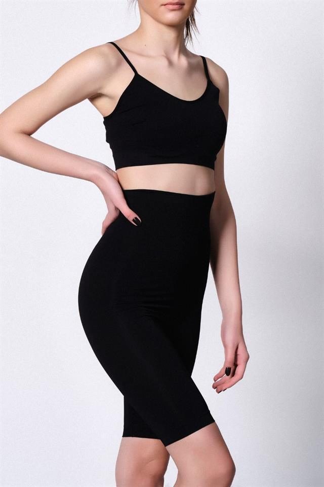 Schwarzes 2015 High Waist Doppeltes langes Bein Korsett