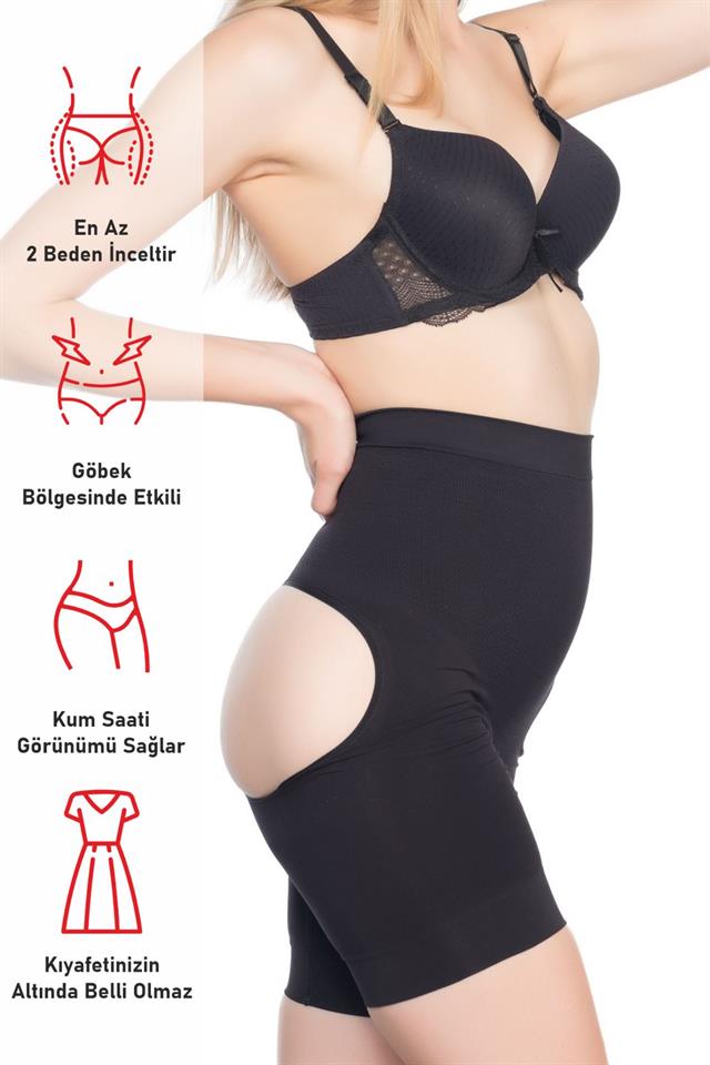 Schwarzes 2032 Butt Open Massage Boxer Korsett