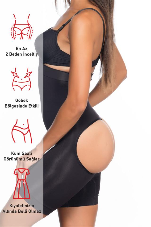 Schwarzes 2033 Butt Open Boxer Korsett