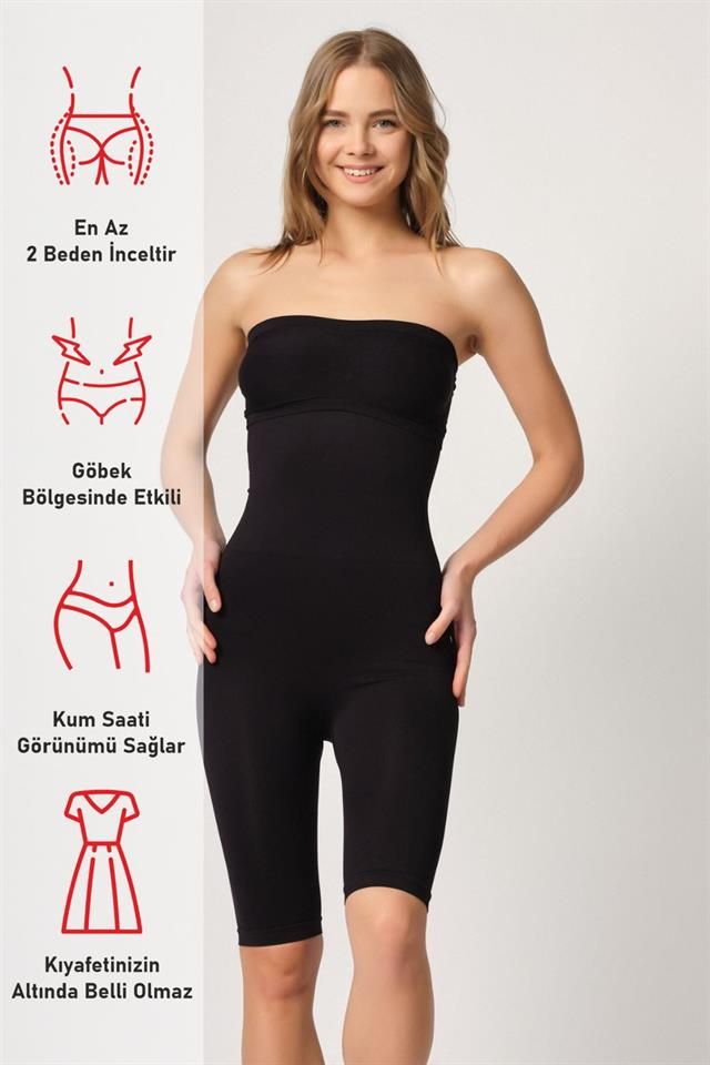 Schwarzes 2044 Korsett mit hoher Taille und langem Bein