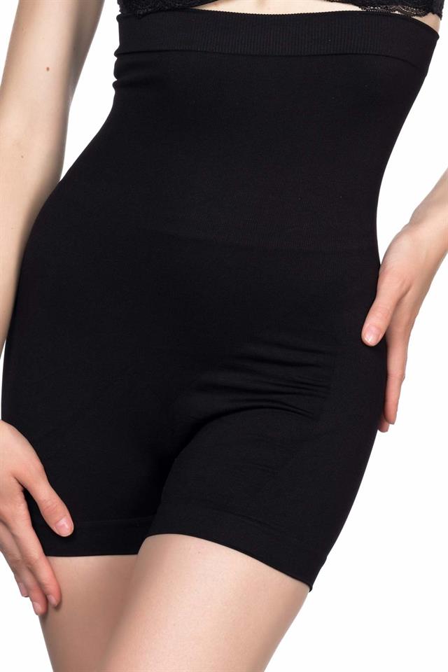 Schwarzes 2047 Boxerkorsett mit hoher Taille