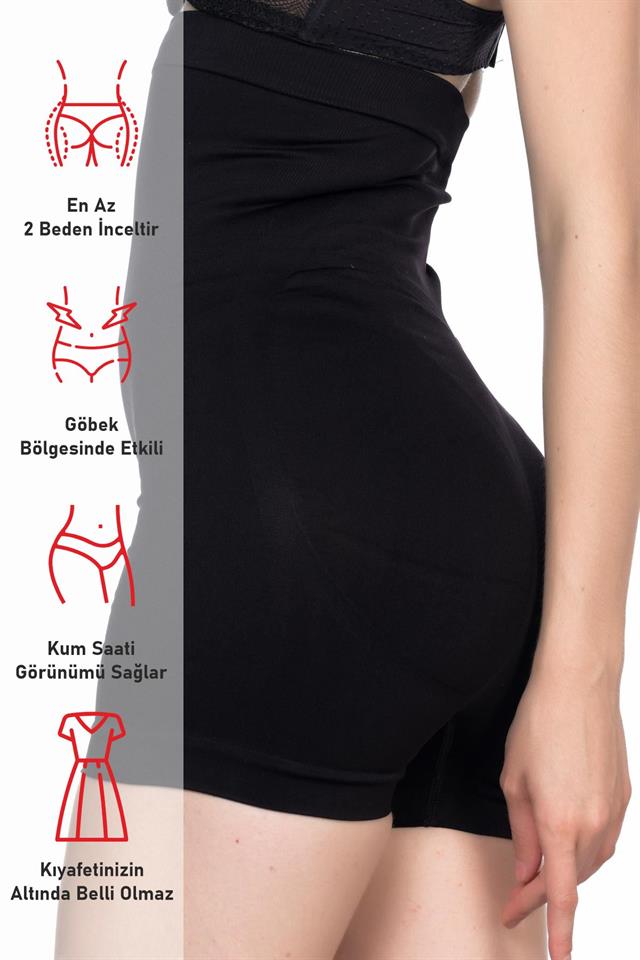 Schwarzes 2047 Boxerkorsett mit hoher Taille