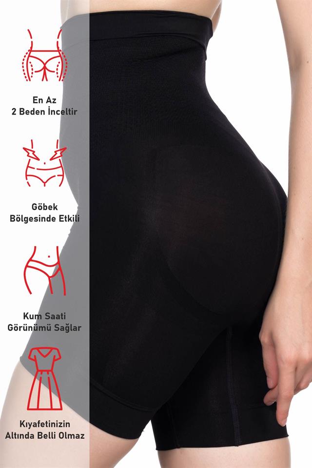 Schwarzes 2056 Massagekorsett mit hoher Taille und langen Beinen